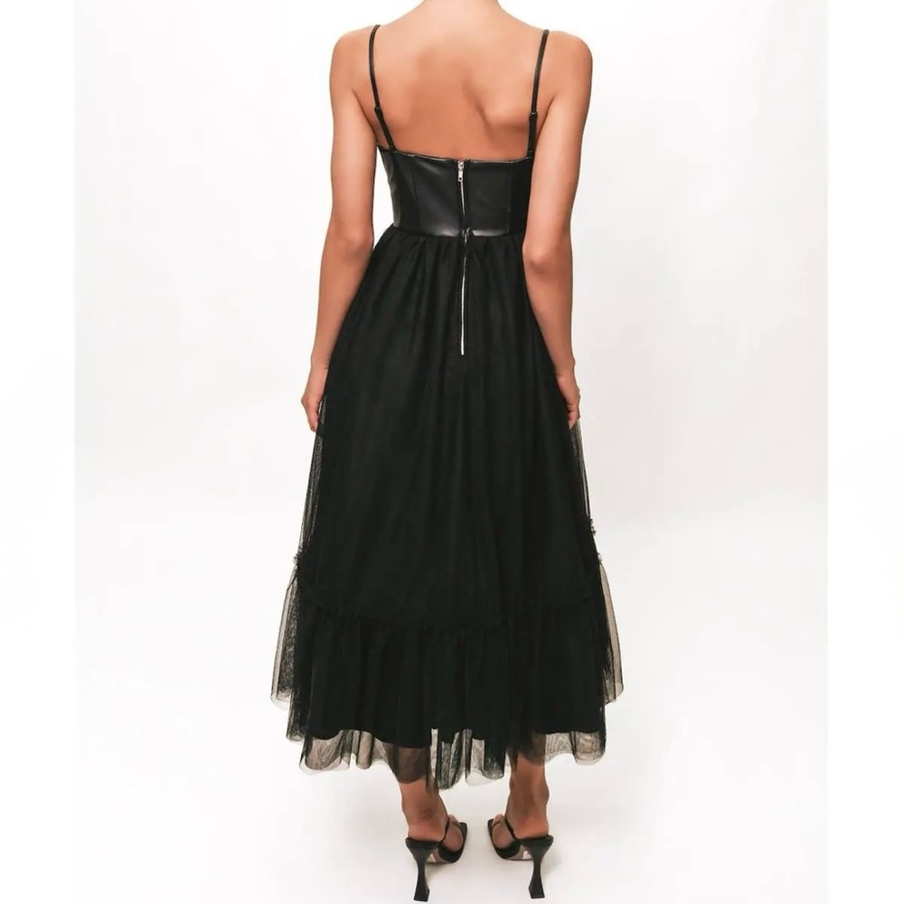Essex Faux Leather & Tulle Dres - Picture 12 of 15